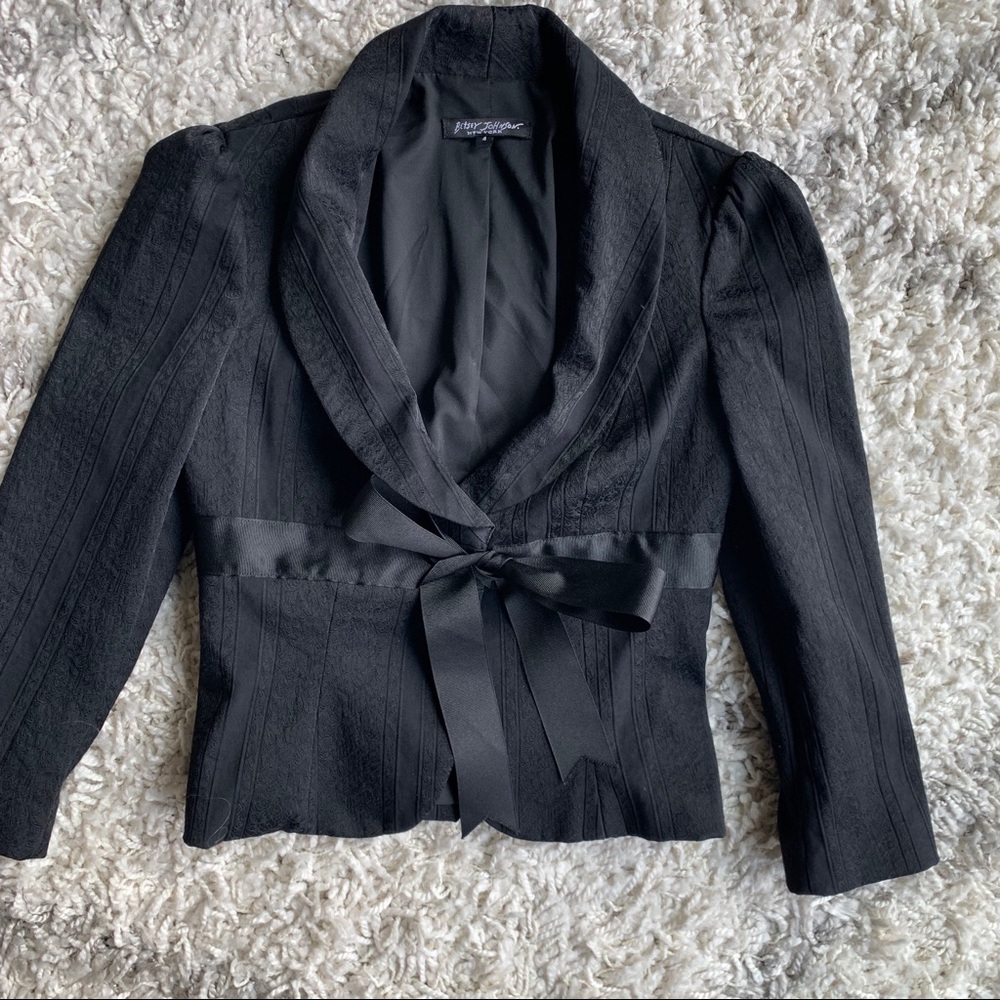 Betsey Johnson Brocade Blazer with Bow